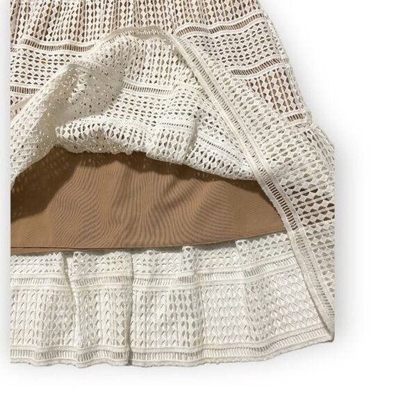 Self Portrait Patchwork Lace Mini Dress, White with  Nude,  Size 10‎ - Picture 12 of 16